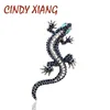 CINDY XIANG – broche lézard strass, couleur bleu foncé, corps, œil vert, Gecko, mode bijoux Style Animal Vintage, épingle cadeau ► Photo 1/5