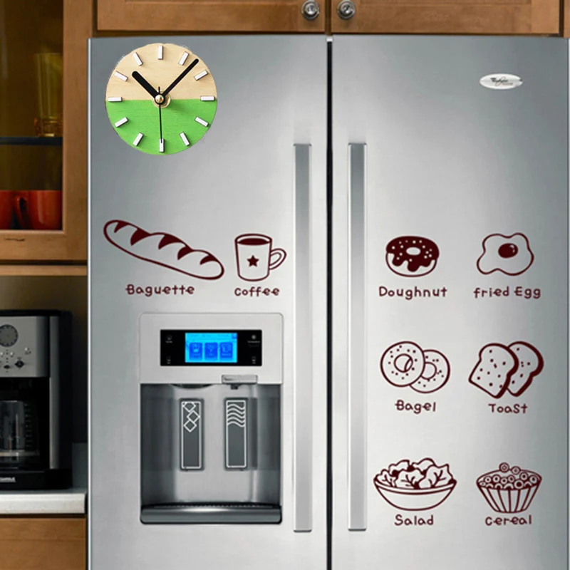 

Fresh Color Sticker Wall Clock Creative Fridge Magnet Clock Magnetic Stickers Clocks Refrigerator Decor Wall Clocks Timer