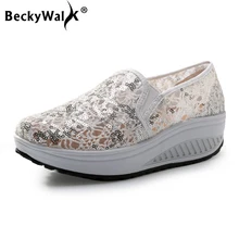 BeckyWalk/Весенняя женская обувь на плоской подошве; женские кроссовки на платформе; женская обувь из дышащего сетчатого материала; прогулочная обувь; WSH2928