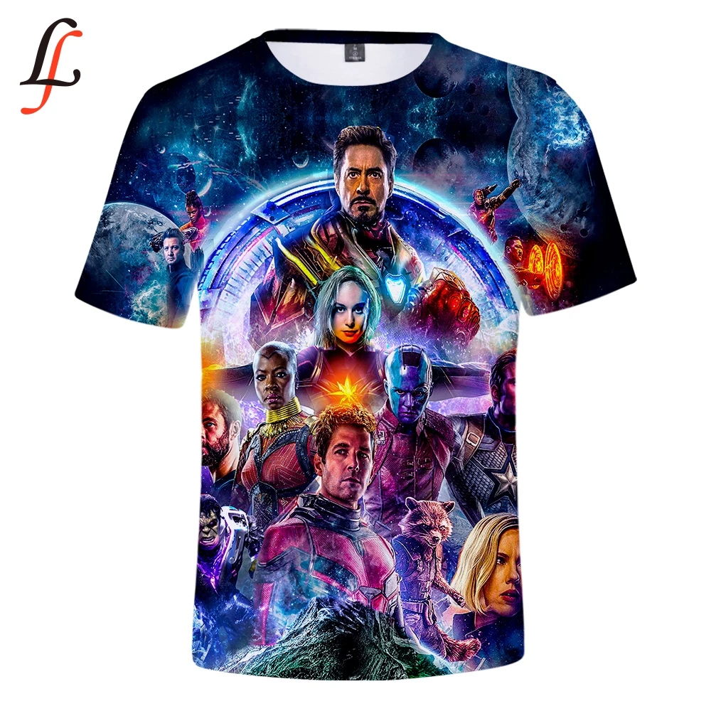 Мужская/женская футболка с 3D принтом Marvel Endgame коротким рукавом в стиле Харадзюку
