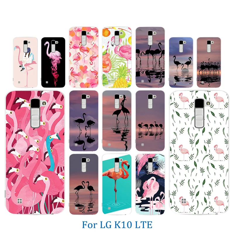 Чехол для телефона LG K10 LTE K420N K430 K430ds F670 мягкий чехол из ТПУ с рисунком фламинго K410