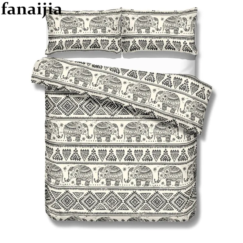 

Mandala Bedding Set Indian Elephant Bohemian Duvet Cover with Pillowcases Moroccan Queen duvet cover+pillowcase design bedline