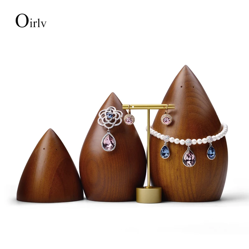 

FANXI Fashion Jewelry Display Wooden Cone Necklace Display Jewelry Display Holder Bracelet Earring Bangle Organizer