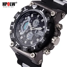 Военный Спортивный Шок Наручные часы люксовый бренд светодиодный цифровой кварцевые аналоговые часы для мужчин нержавеющая сталь мужские часы Relogio Masculino