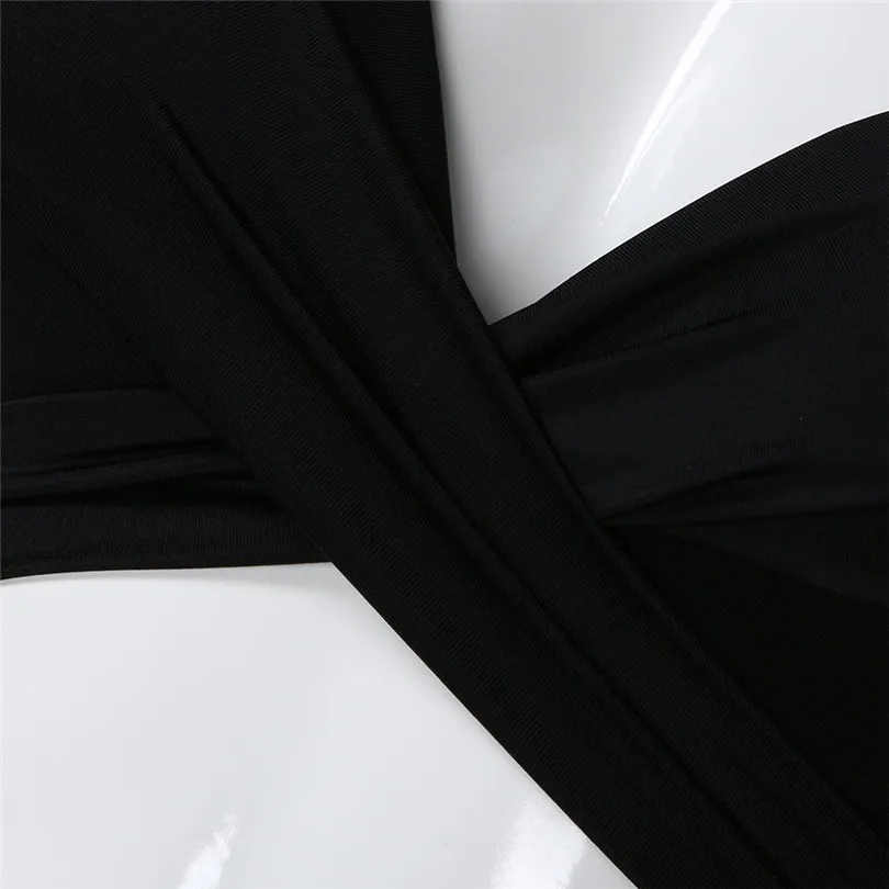 bikini 2019 new Summer Bandage Bikini Set Women Sexy One-Piece Perspective Bikini Push-Up Pad Beachwear #4F27 (9)