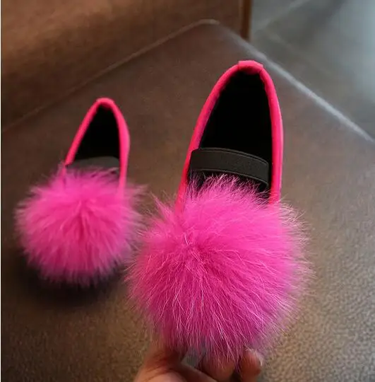 Г. Обувь для девочек, Новая Осенняя детская меховая обувь средних и больших размеров, мягкая обувь, повседневная обувь - Цвет: Розовый