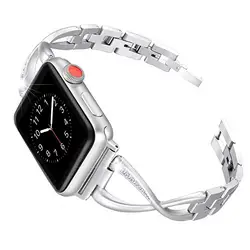 Алмаз ремешок для Apple Watch полосы 38/40/42/44 мм Для Женщин Смотреть Band Нержавеющая сталь заменить ремешок для Iwatch серии 4 3 2 1