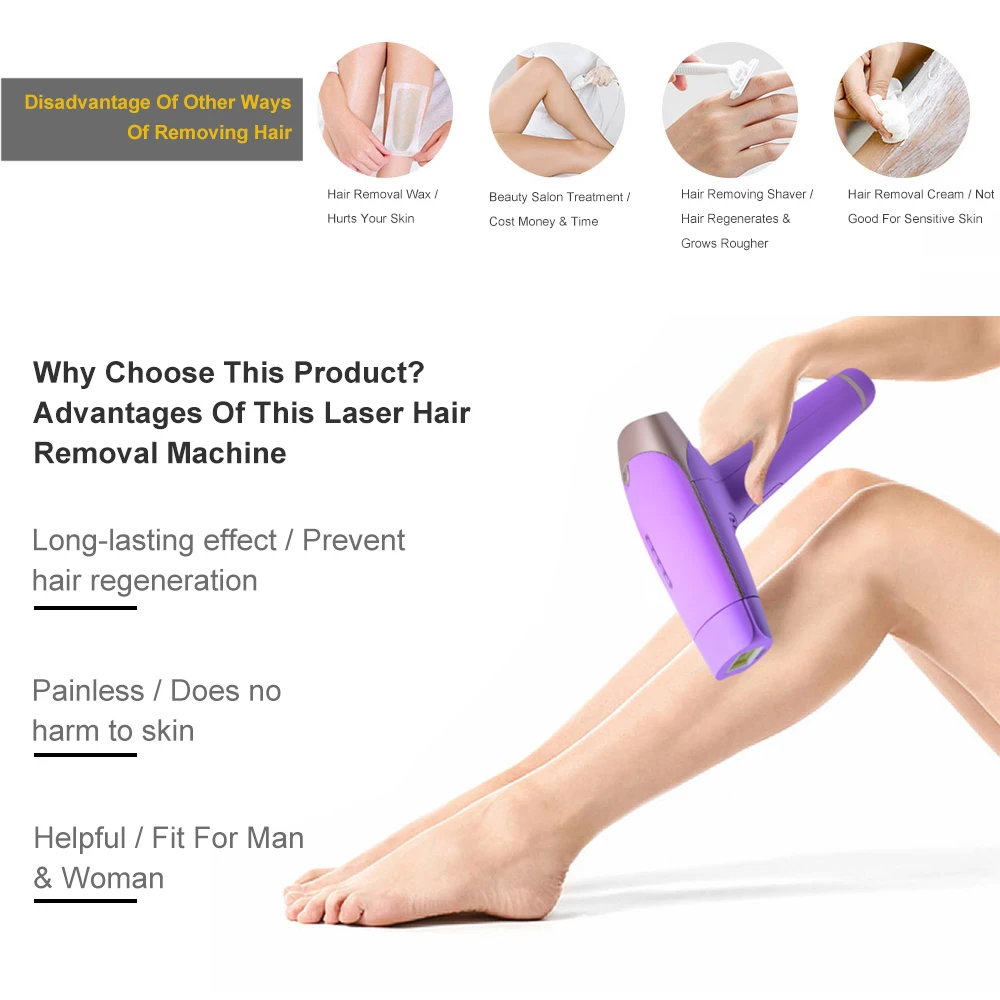 

New Hair Removal Machine &Portable Beauty Instrument Set Painless Laser Epilator&Anti-Ageing Facial Skin Appliance Kit Skin Care