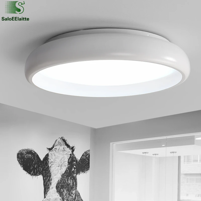 

Modern Simple Metal Dimmable Led Ceiling Lamp Black White Acrylic Bedroom Led Ceiling Lights Ceiling Light Luminaria Fixtures