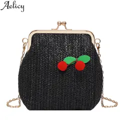 Aelicy 2019 новый бренд женские плетеные вишня сумочки в форме фруктов славится моды сумка женские роскошные дизайнерские Курьерская сумка