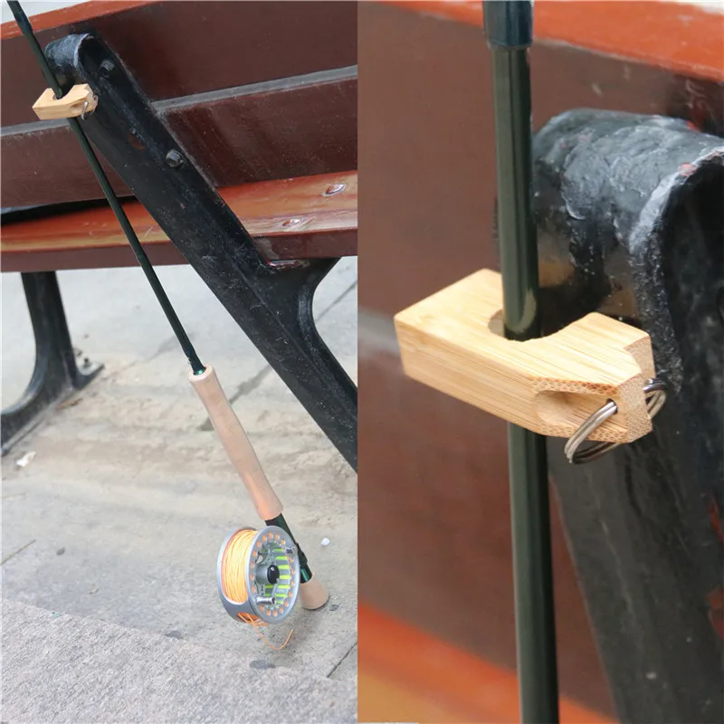 

1PC Wooden Mini Fly Fishing Rod Rack Holder Magnetic Fishing Rod Guard Hanger Rod Transport System Attaches to Car