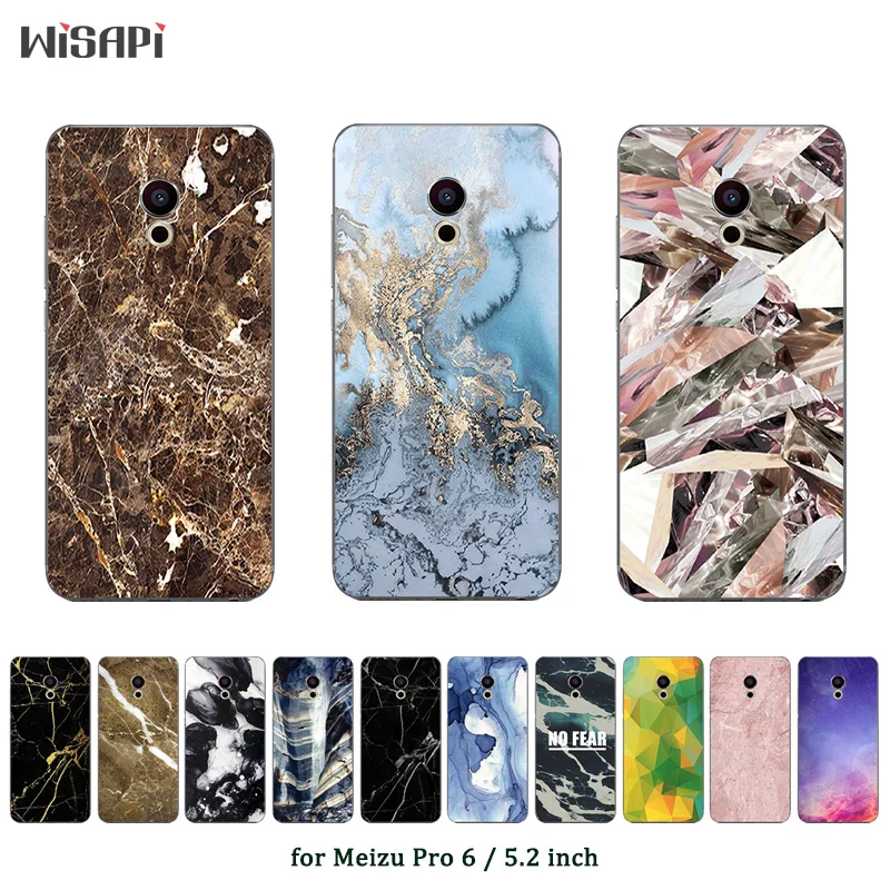 

for Meizu Pro 6 Case Soft Silicone Back Cover for Meizu Pro6 5.2" Capa Marble Printed Fundas for Meizu Pro 6 6S Coque