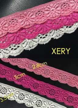 

FREE SHIPPING 2.8-3.5cm teal color elastic jacquard lace, rewarding customer price,XERY0718M
