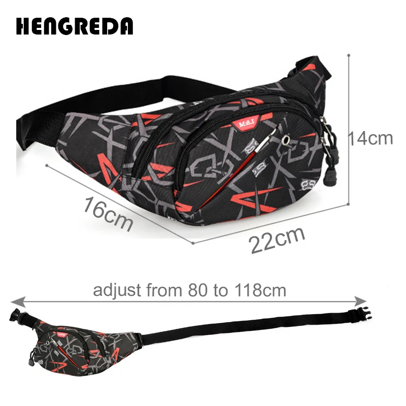 Hengreda поясная сумка на пояс, мужская повседневная сумка на пояс для путешествий, велосипедная Женская модная нейлоновая водонепроницаемая сумка через плечо