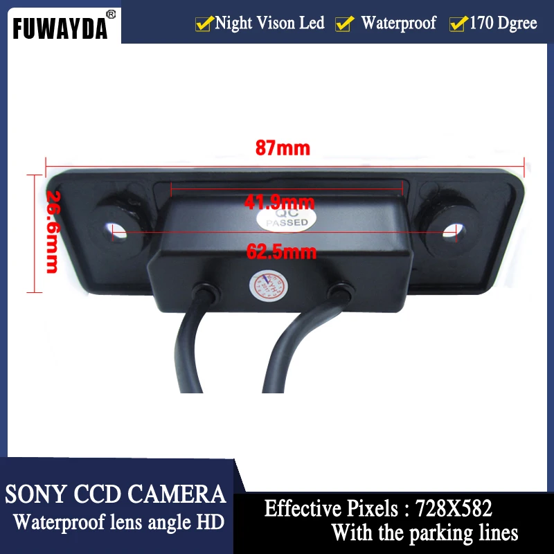 Online FUWAYDA visión nocturna 170 ángulo de visión amplio impermeable SONY CCD coche cámara de visión trasera para marcha atrás para VW SKODA ROOMSTER Octavia Fabia