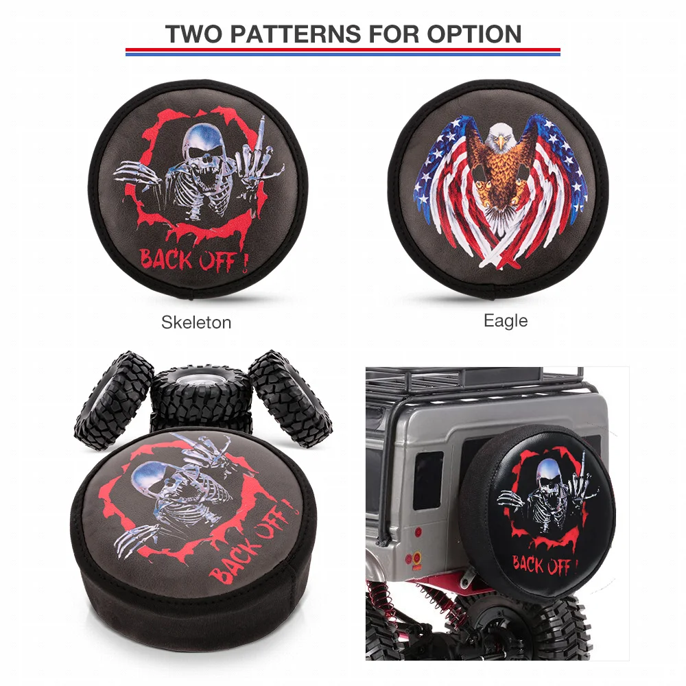 PU Leather Spare RC Car Tire Cover Skeleton Pattern for 1/10 RC HSP Redcat Traxxas Axial Car