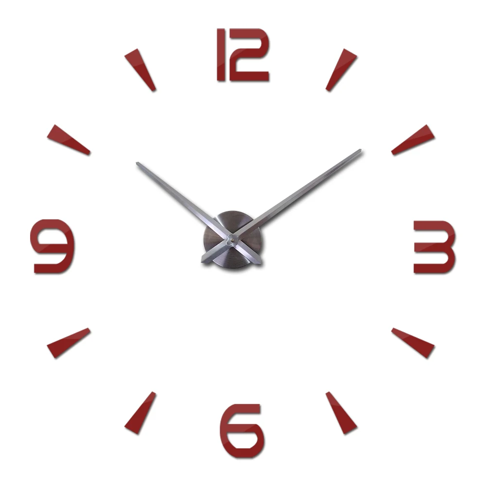 Fashion new Diy acrylic mirror wall clock big quartz watch still life clocks living room home decoration 3d stickers Europe 