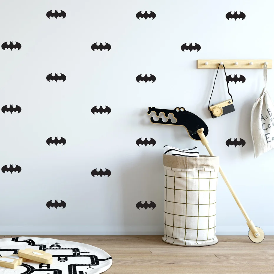 

Batman Sign Wall Stickers Removable Vinyl Geometric Pattern DIY Decals For Kids Room Boys Bedroom Nursery Home Art Decoration