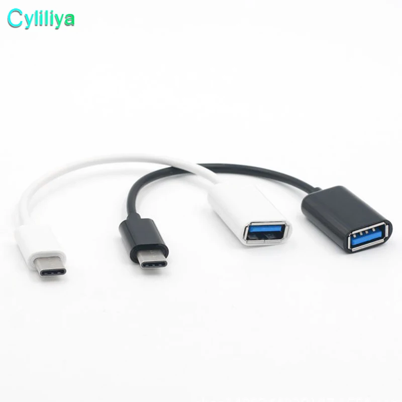 type C OTG usb-адаптер, кабель 3,1 type-C штекер USB 3,0 A Женский OTG адаптер для кабельного шнура Белый/Черный 16,5 см