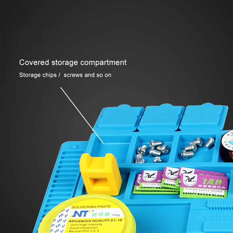 UANME 32x48cm Heat Insulation Silicone Pad Desk Mat Maintenance Platform for BGA Soldering Repair Station with Magnetic Section UANME 32x48cm Heat Insulation Silicone Pad Desk Mat Maintenance Platform for BGA Soldering Repair Station with Magnetic Section
