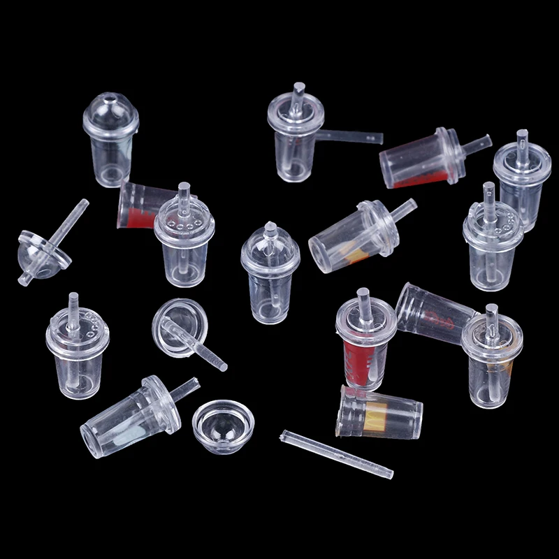 

Mini 3Pcs/Lot 1:12 Dollhouse Drinking Cup With Straw Simulation Drink Food Drink Beverage Cup Toy Decoration Model Toy