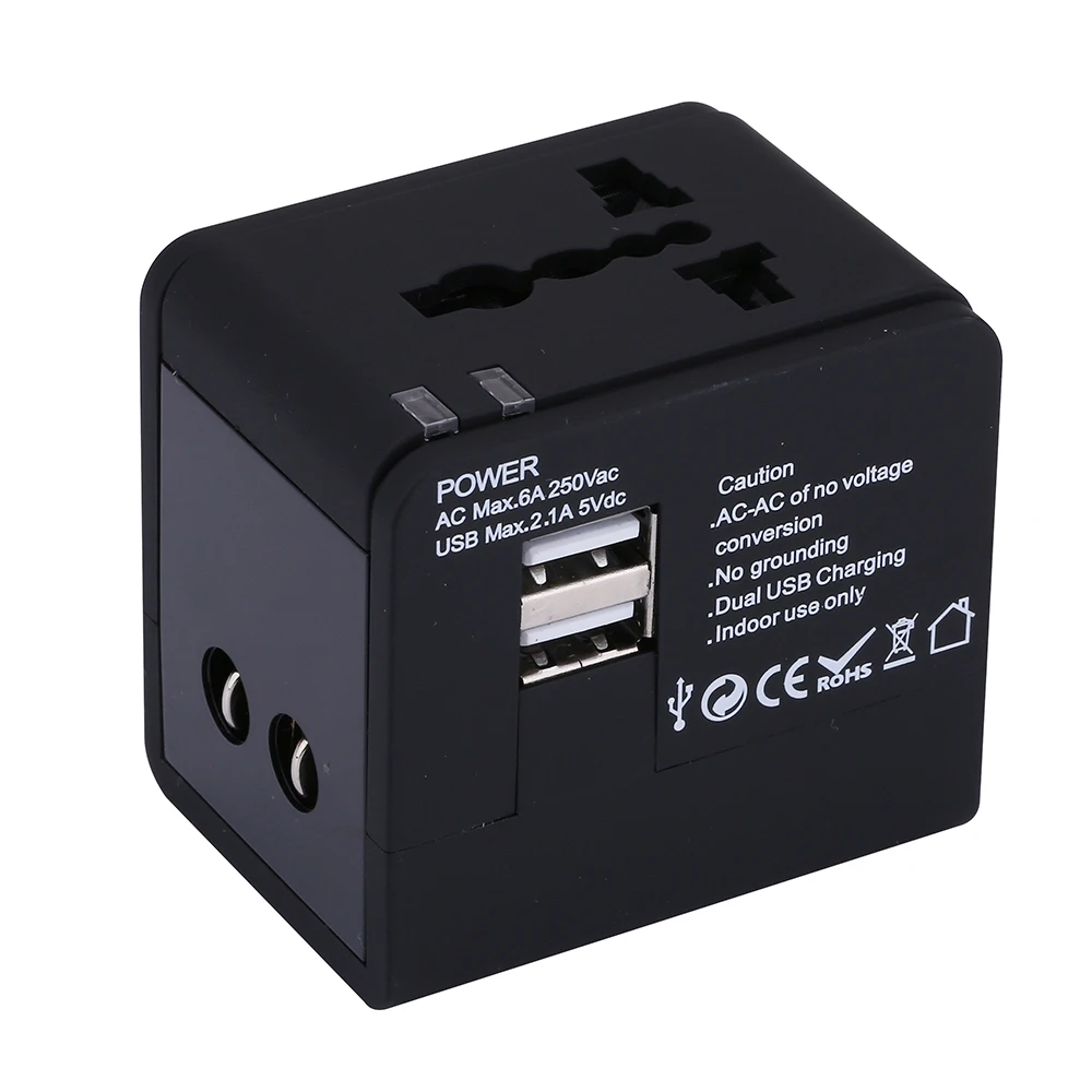 Универсальный 2.1A USB Порты и разъёмы AC World Travel Зарядное устройство адаптер