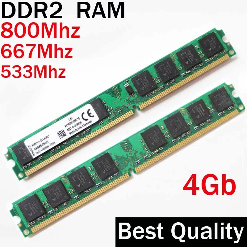 for Intel for AMD Desktop RAM ddr2 4гб 800Mhz 667Mhz 533Mhz single 4 гб DDR2 RAM 800 667 533 / ddr 2 memory RAM PC2- 5300 6400