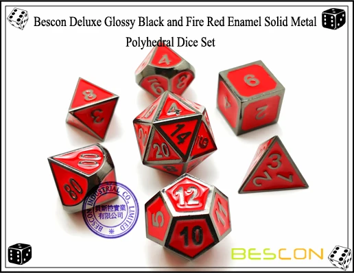 Bescon Deluxe медь и черная эмаль твердые металлические многогранные ролевые игры игра в кости Набор из 7 с бесплатной шнурок Чехол