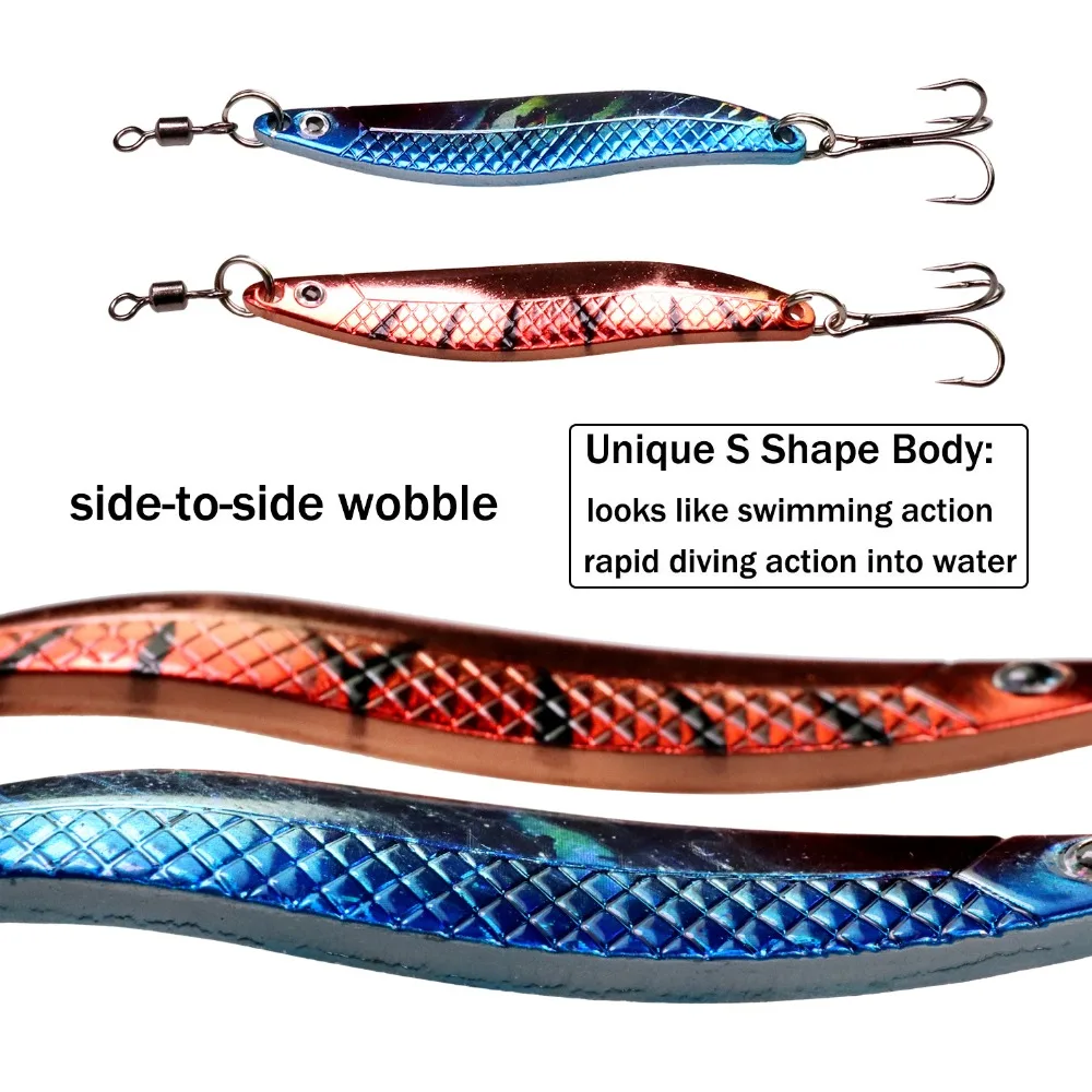 5pcs/pack 18.6g 75mm Fishing Spoons Lure Hard Baits VIB Metal Spinner Vibration  Jigging Lure Crankbait Pike Bass Fishing Tackle