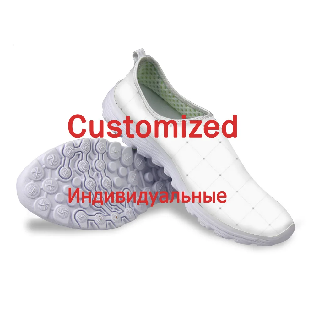 

ELVISWORDS Funny Customize Pattern Printing Summer Mesh Shoes Vulcanize Flats Sneakers for Men Women Dropshipping Wholesale