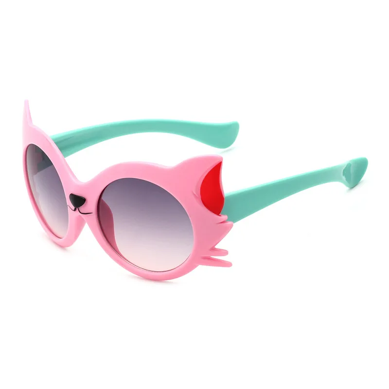 2018 New Girls Boy 8 Colors Cartoon Cat Anti UV400 Eyeglasses Toddler Baby Sunglasses