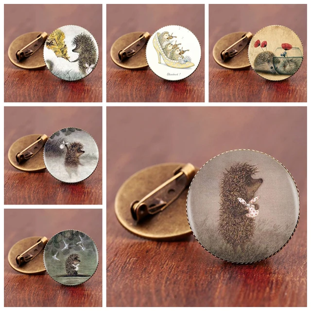 SUTEYI Vintage Hedgehog Brooch Special Animal Pins Vintage Jewelry