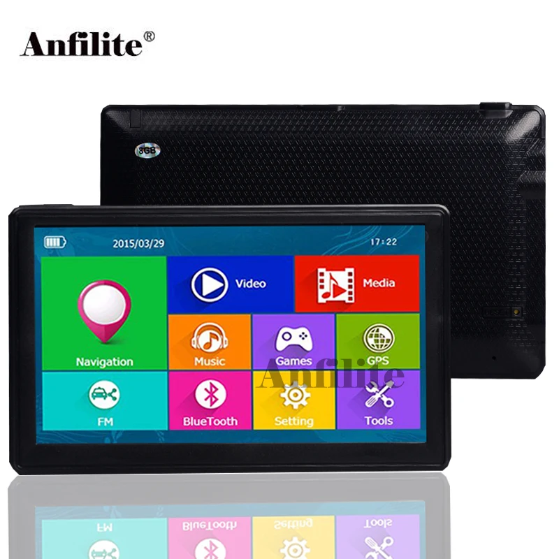 

Anfilite 7 inch HD Car GPS Navigation Windows CE Bluetooth AVIN Capacitive screen FM 8GB ddr 256MB Vehicle Truck GPS navigator