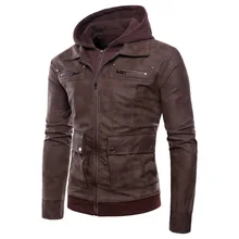 Мужские кожаные куртки с капюшоном, пальто, искусственная кожа, куртка Chamarras De Piel Para Hombre, осенне-зимняя одежда для мужчин