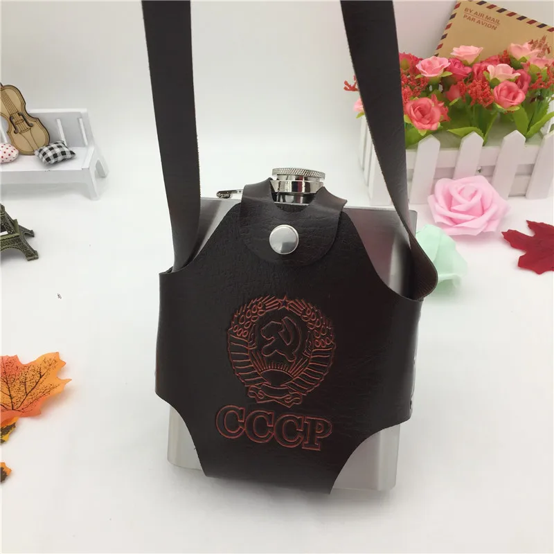 18oz виски бутылки вина лазерный Cccp Портативный Сумке из искусственной кожи С