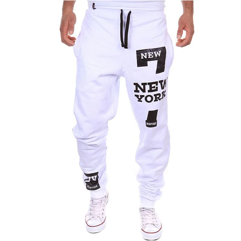 M-SXL, мужская спортивная одежда для бега, для танцев, Мешковатые повседневные штаны, спортивные штаны, Dulcet, крутые черные/белые/темно-серые/светильник gray-W7 10 - Цвет: White