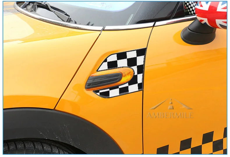 Car Side Plate Wing Fender Stickers Section Decals Covers Decoration for Mini Cooper S F55 F56 Accessories Car Styling (7)
