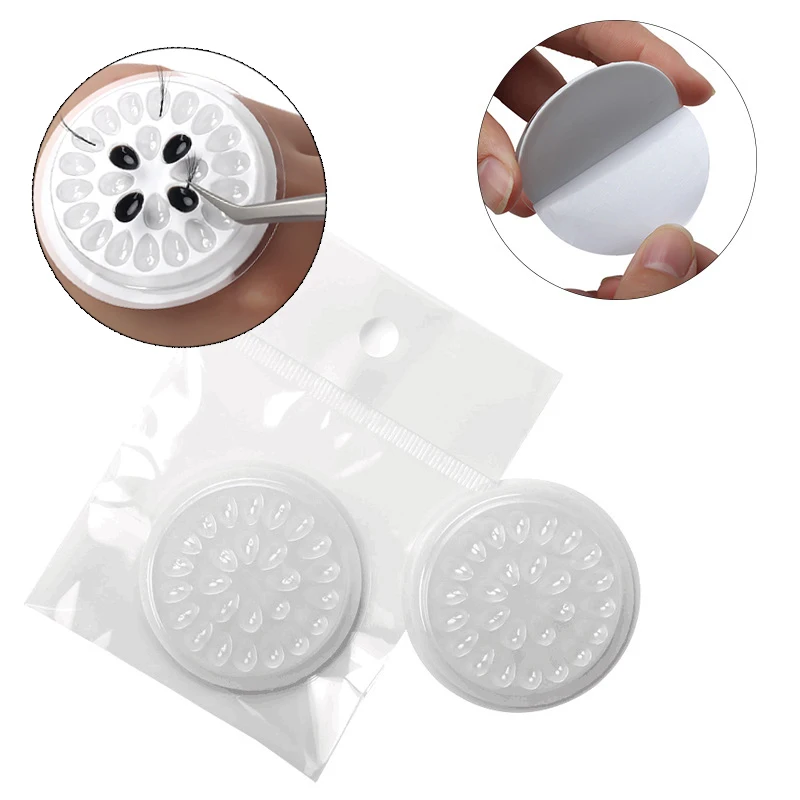 

10/20/50/100pcs Transparent PVC Stand Useful Plastic Gasket Flower Shape Pad Convenient Eyelash Glue Holder Adhesive Pallet Tray