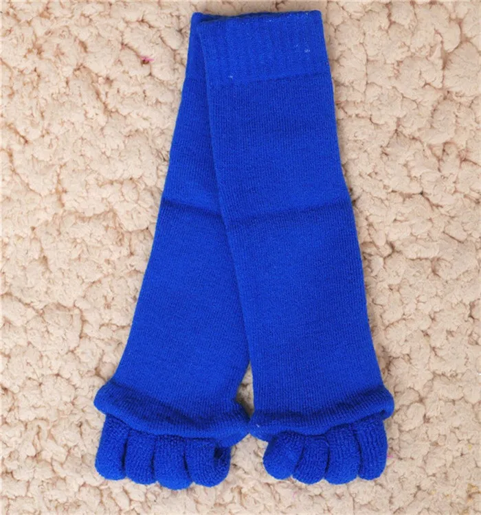 Пять носков-разделителей для пальцев ног носок для педикюра массаж спа выравнивание ног носки для снятия боли Bunions инструмент для ухода за ногами 1 пара - Цвет: blue
