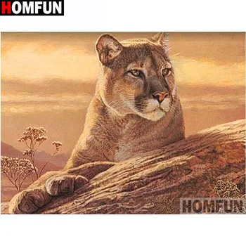 

HOMFUN Full Square/Round Drill 5D DIY Diamond Painting "Animal leopard" Embroidery Cross Stitch 5D Home Decor Gift A14411