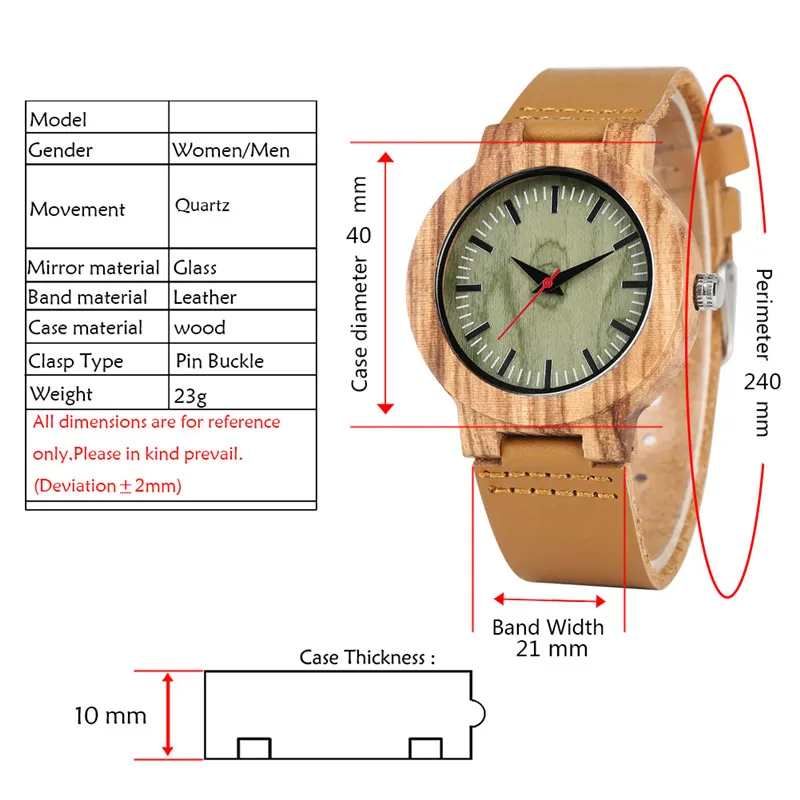 Классические кварцевые часы для женщин и мужчин, Повседневные Легкие деревянные часы из натуральной кожи на ремешке, бамбуковые наручные