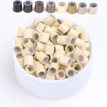 HARMONY 500 шт./пакет 4,0 мм медные силиконовые микротрубки кольца со звеньями для наращивания волос крючок для заводки нитей с Крючковой иглой инструменты