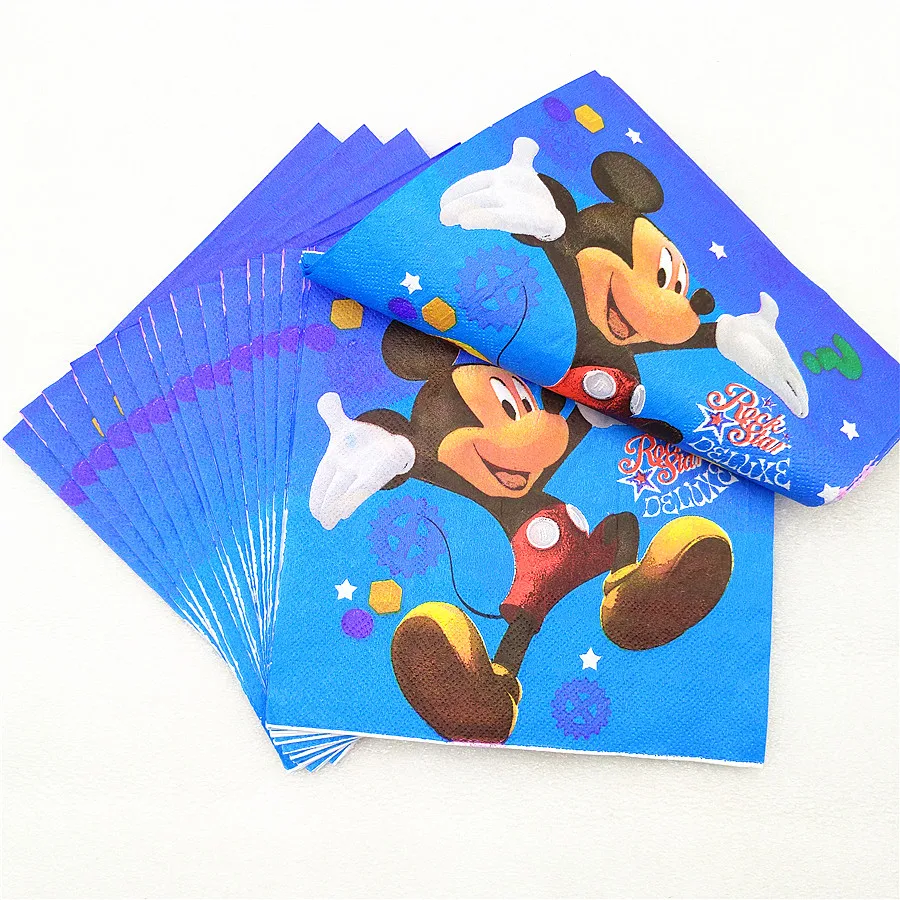 

20pcs Mickey Mouse Party Supplies cartoon theme paper napkin/tissues/towel birthday party decoration supplies kids festival