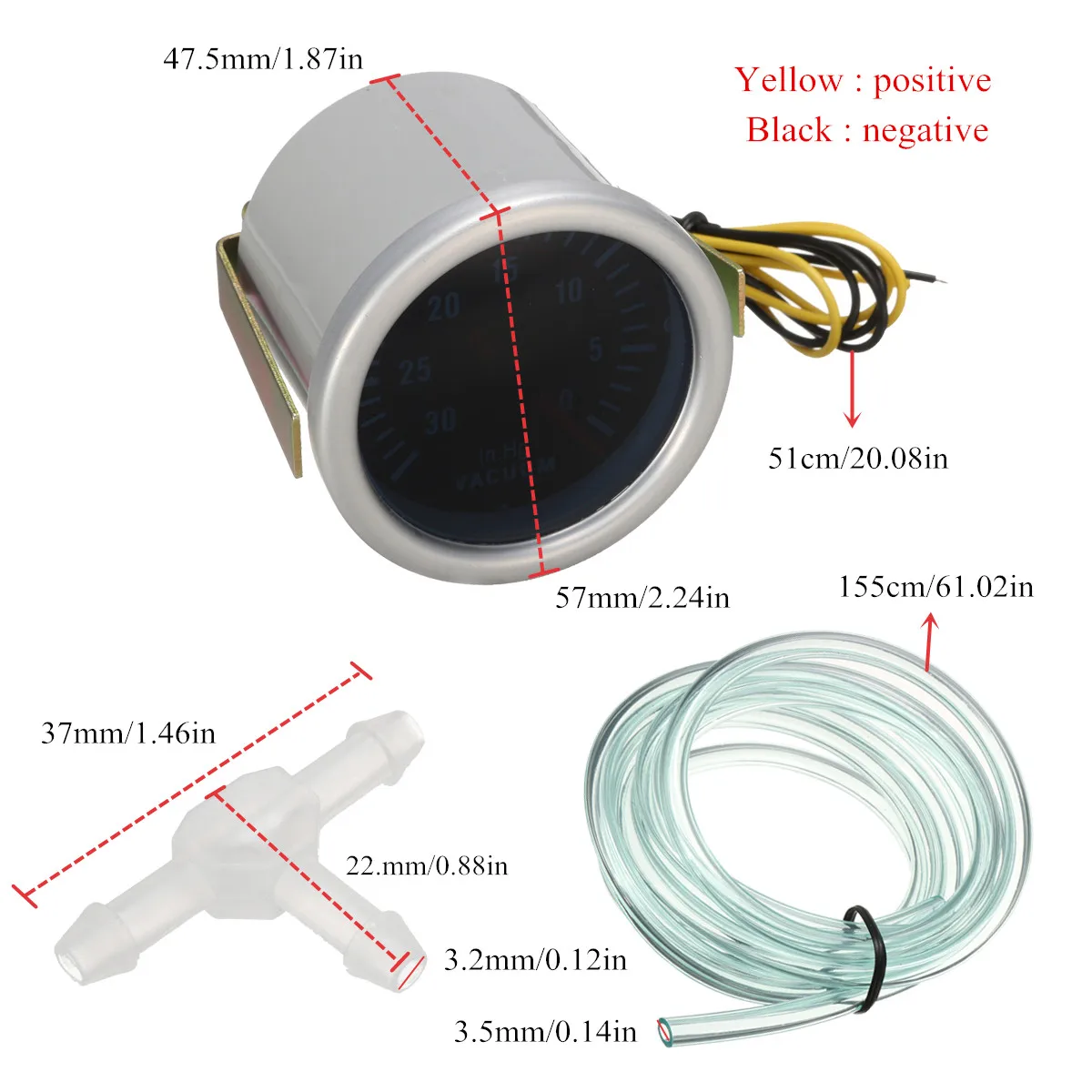 Авто 2 дюйма 52 мм Универсальный светодиодный цифровой дыма Len 12V Boost бар измерителем влажности и температуры