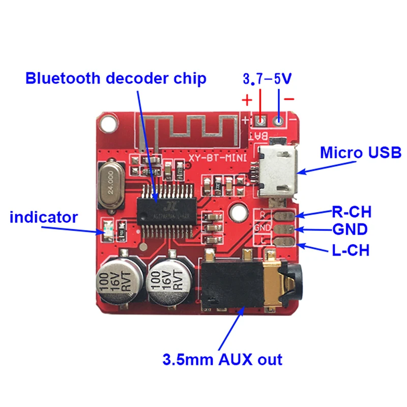 3,7-5 в беспроводной Bluetooth MP3 декодер плата BLE 4,1 монтажная плата модуль без потерь декодирующий модуль Micro USB TF карта интерфейс