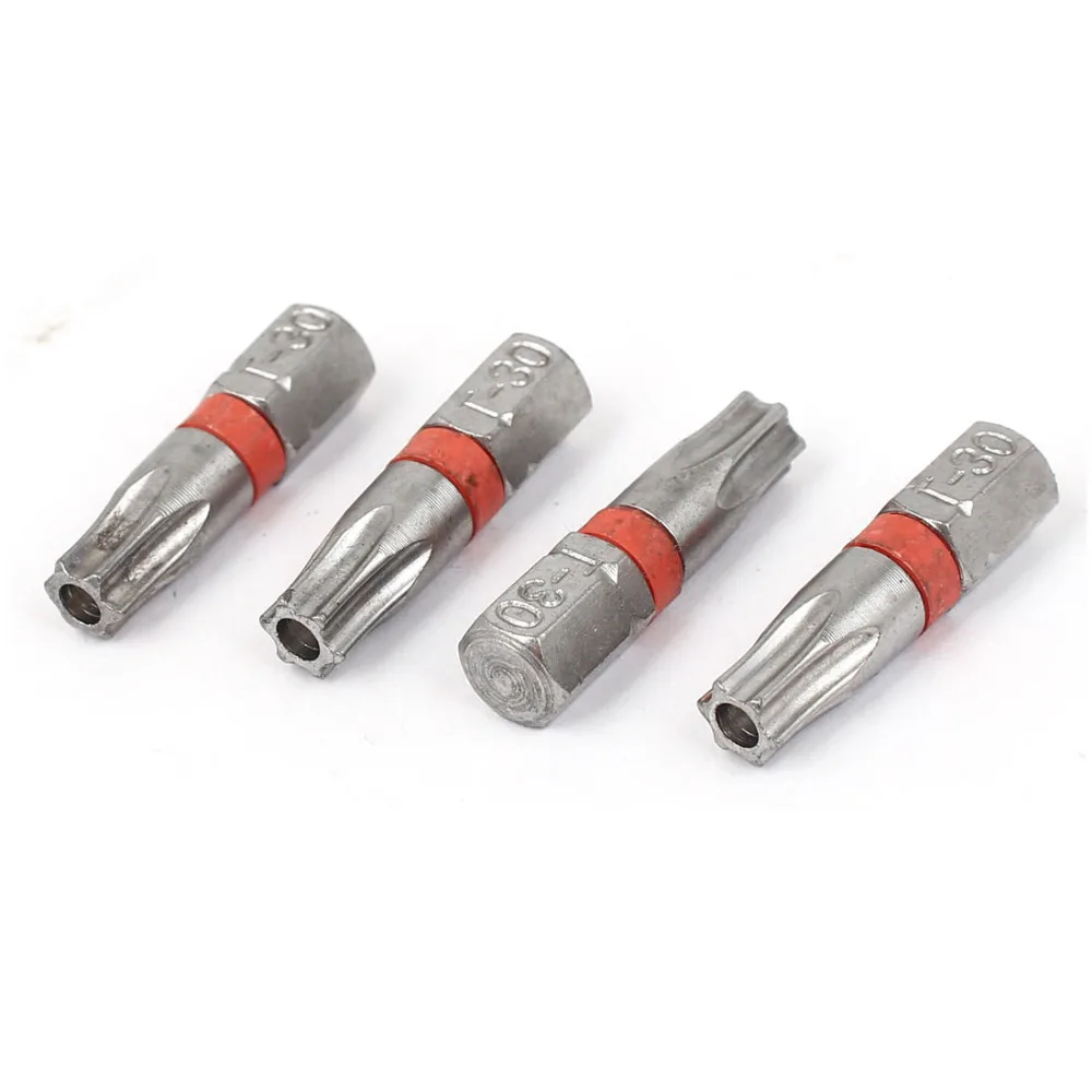 

UXCELL 4pcs Hex Shank Magnetic T30 Torx Security Screwdriver Bit Gray