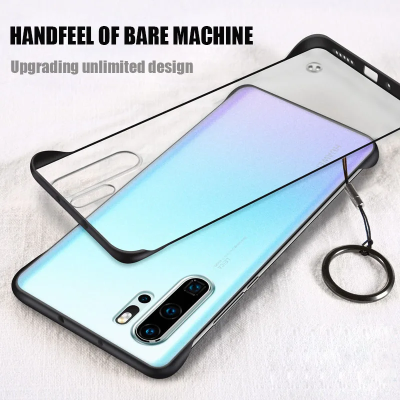 

Frameless Transparent Matte Hard Case For Huawei P20 Pro Cover For Huawei P30 Mate 10 20 Honor 20 Pro Case With Finger Ring