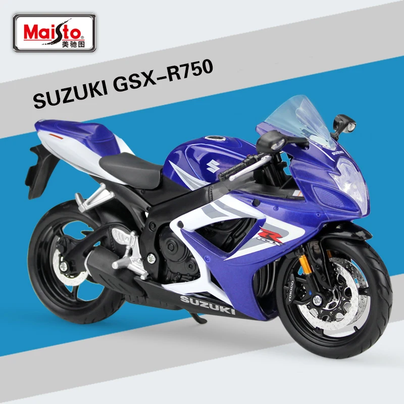 1:12 мотоцикл SUZUKI GSX R 750 литая модель из сплава металлическая Гоночные Игрушки для