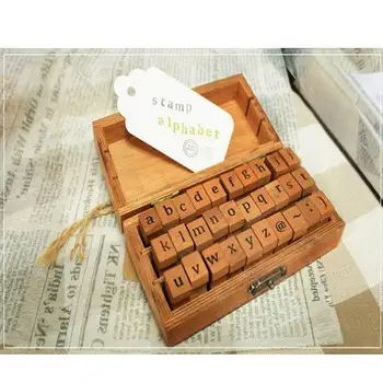 

Wholesale 60set 30pcs/set,Creative Lowercase & Uppercase Alphabet Decorative DIY wood rubber stamps set Bookmar Reward Gift Toys