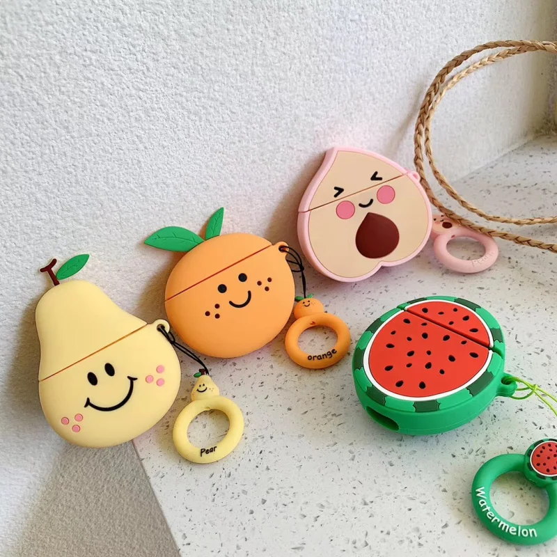 

3D Cute fruit protective case for Airpods Earphone Case Soft Silicone Earphone Cover for Earpods Case Protective Skin Coque Cove